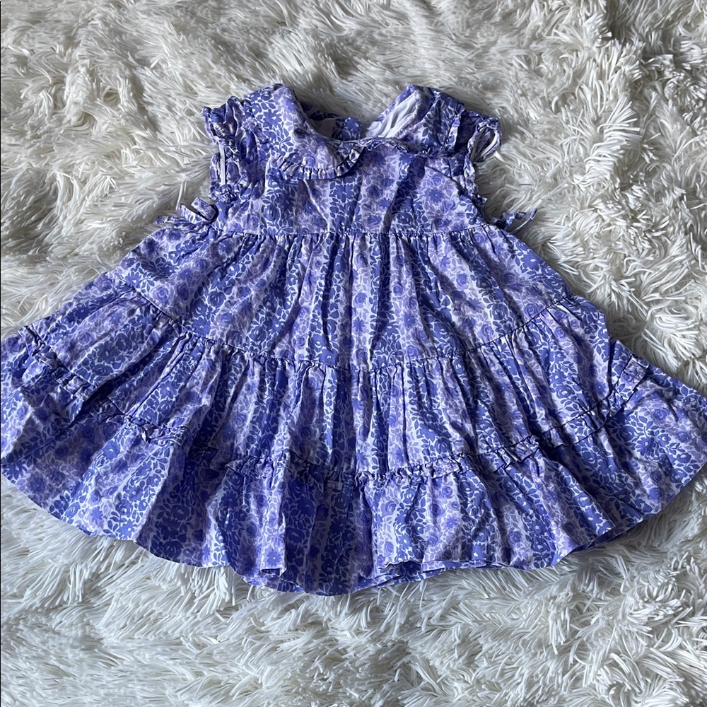 Janie and Jack Lilac Floral Ruffle Tiered Dress